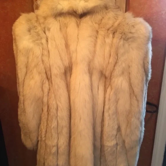 Blue Fox Fur Coat - Picture 1 of 7